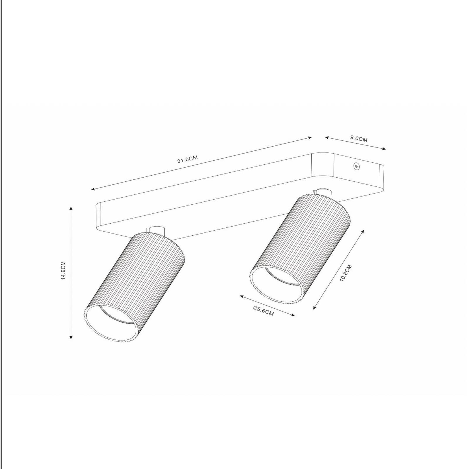 Deckenstrahler Clubs, zweiflammig, weiß Deckenstrahler Clubs, zweiflammig, weiß von Lucide