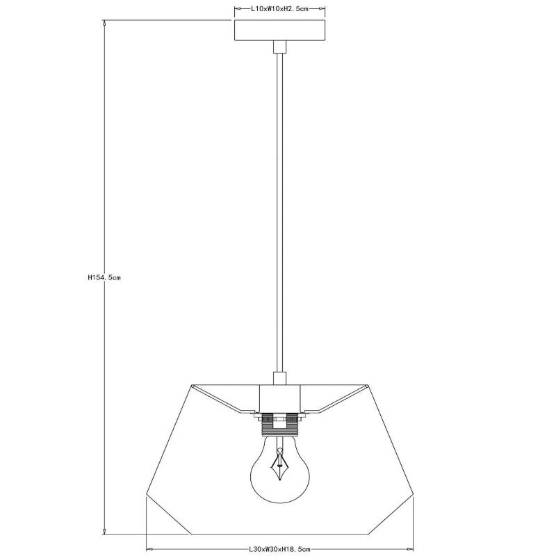 Hängeleuchte Jessica, schwarz, 1-flammig, Ø 30 cm, Baumwolle von Lucide