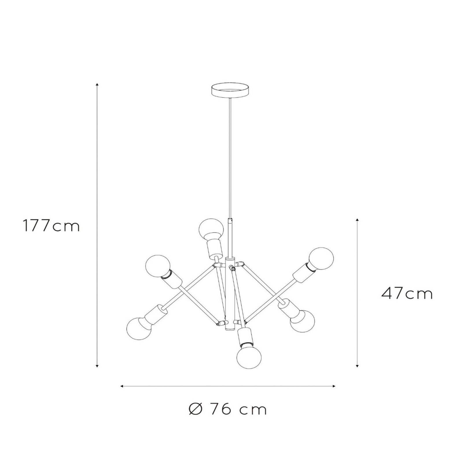 Hängeleuchte Lester, sechsflammig, verstellbar von Lucide