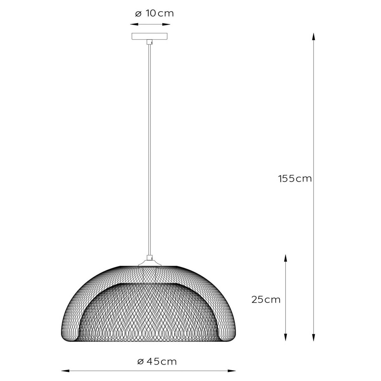 Hängeleuchte Mesh, einflammig, schwarz, Ø 46 cm von Lucide