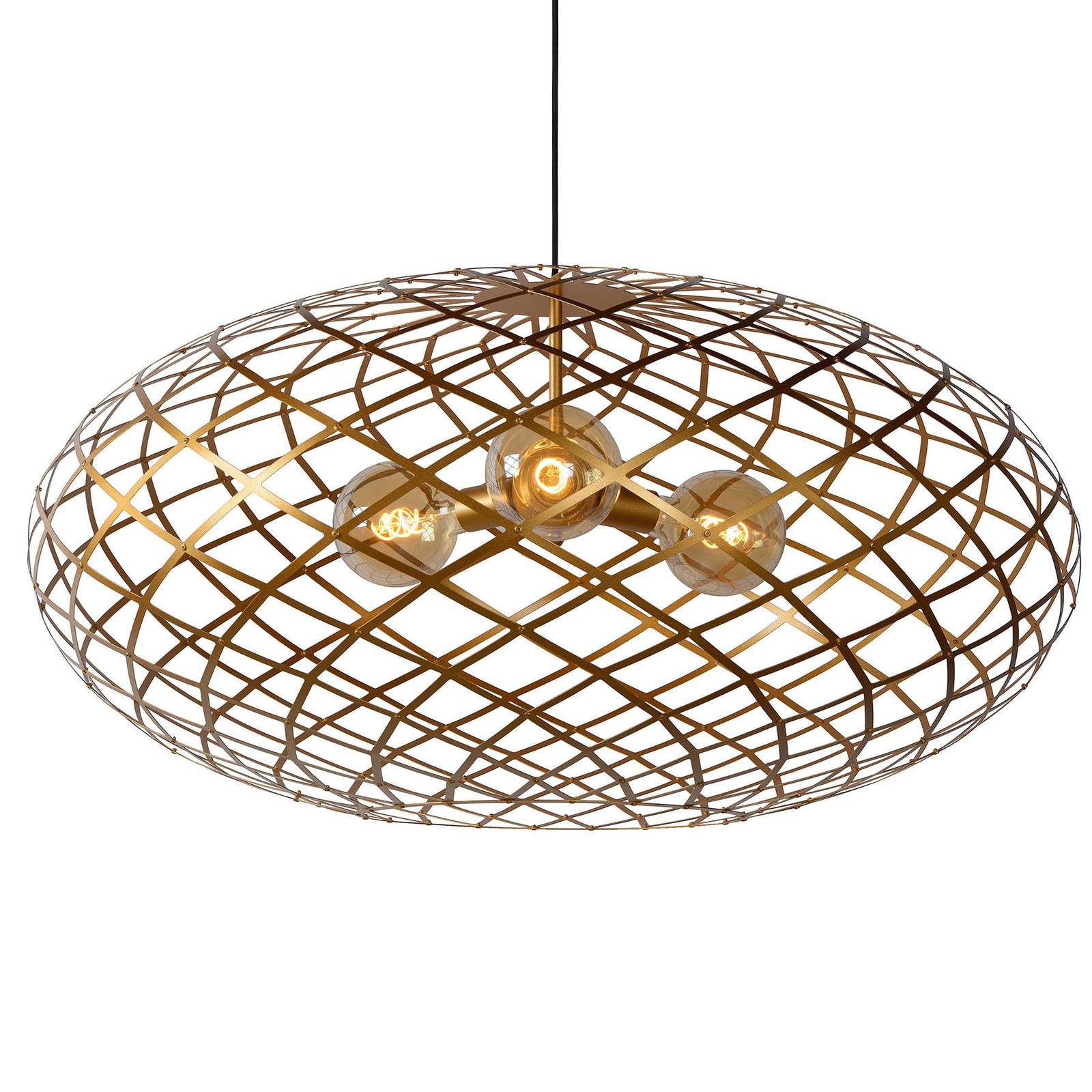 Hängeleuchte Wolfram, Schirm oval, 100 cm, gold Hängeleuchte Wolfram, Schirm oval, 100 cm, gold von Lucide