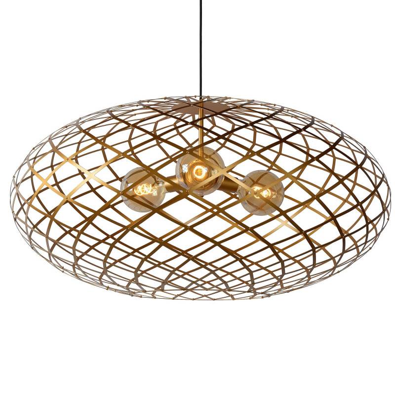 Hängeleuchte Wolfram, Schirm oval, 100 cm, gold von Lucide