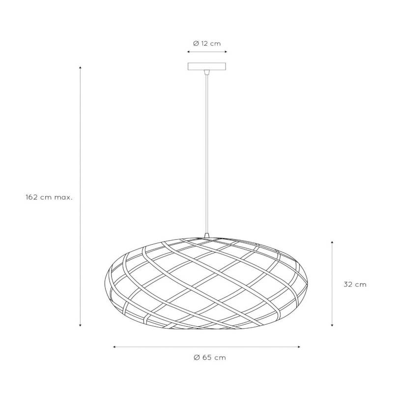 Hängeleuchte Wolfram, Schirm oval, 65 cm, gold von Lucide