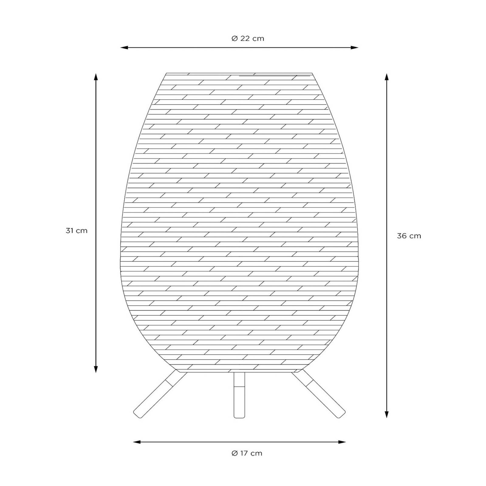 LED-Außentischleuchte Colin, Akku, 36 cm, natur LED-Außentischleuchte Colin, Akku, 36 cm, natur von Lucide
