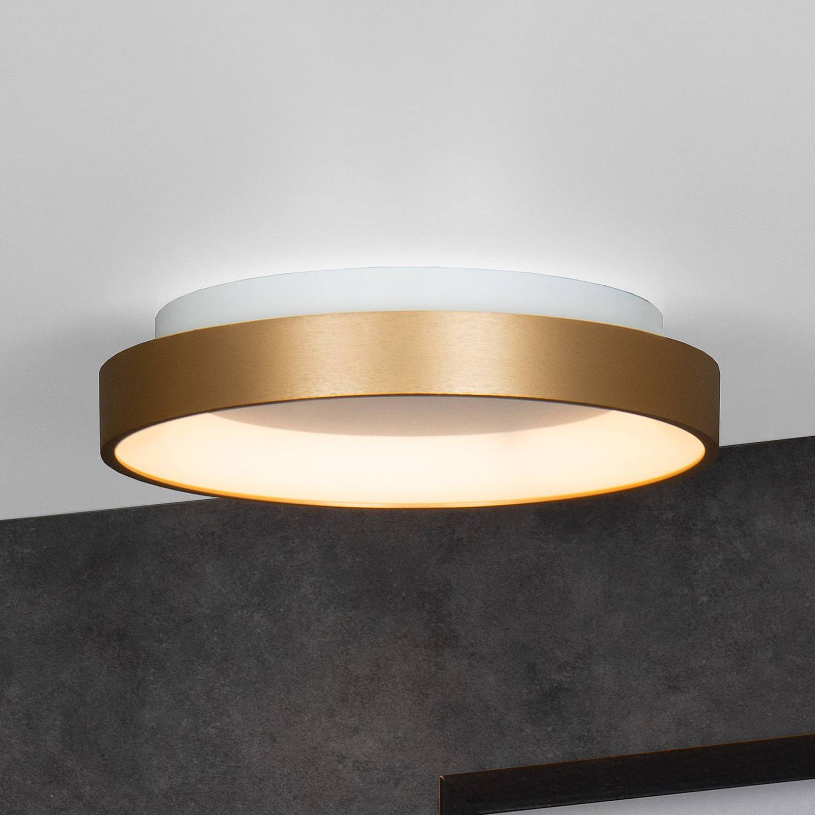 LED-Deckenleuchte Vidal, gold, Ø 28 cm, dimmbar, Acryl LED-Deckenleuchte Vidal, gold, Ø 28 cm, dimmbar, Acryl von Lucide