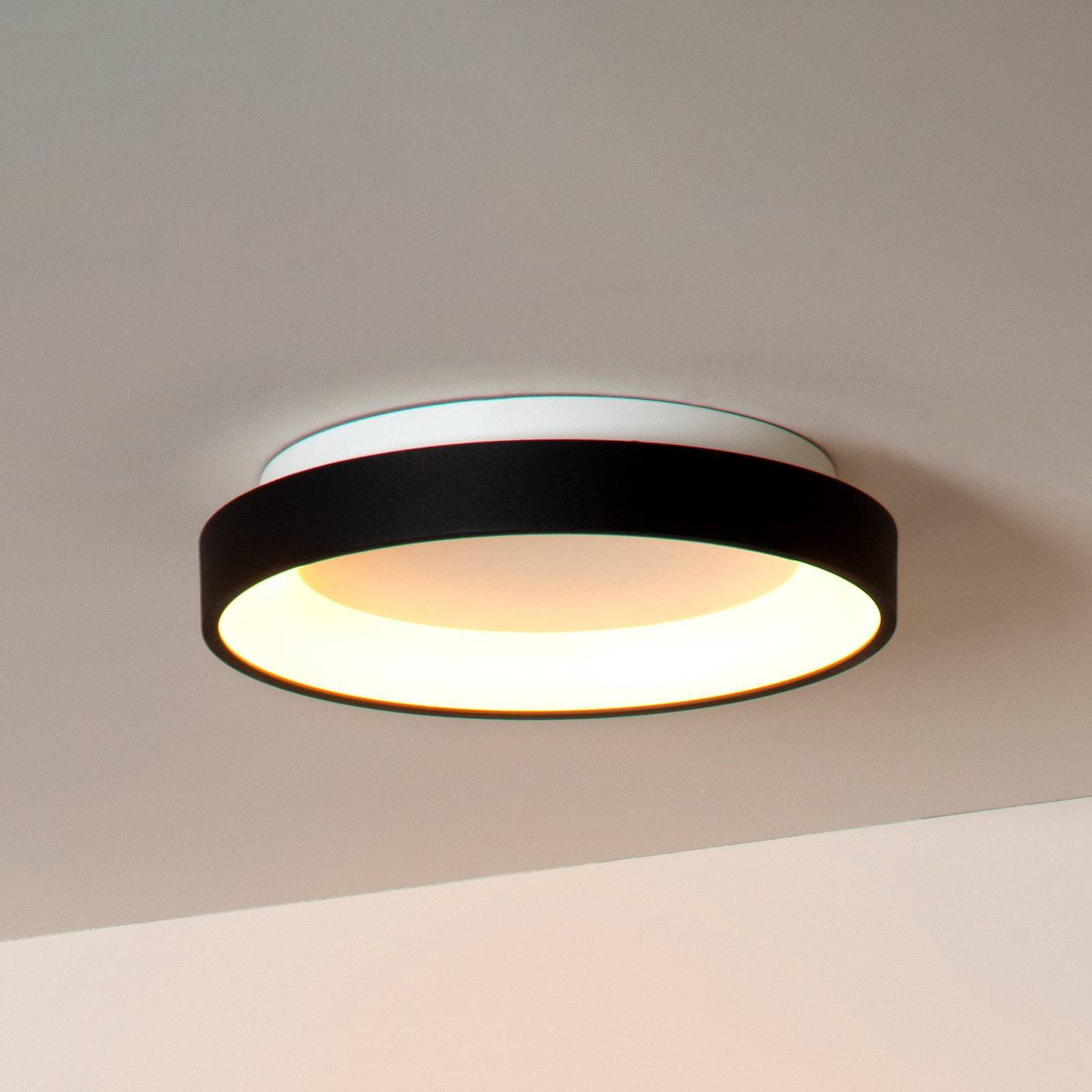 LED-Deckenleuchte Vidal, schwarz, Ø 28 cm, dimmbar, Acryl LED-Deckenleuchte Vidal, schwarz, Ø 28 cm, dimmbar, Acryl von Lucide