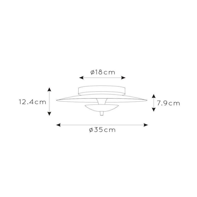 LED-Deckenleuchte Vulcan, schwarz/gold, Ø 35 cm, dimmbar von Lucide