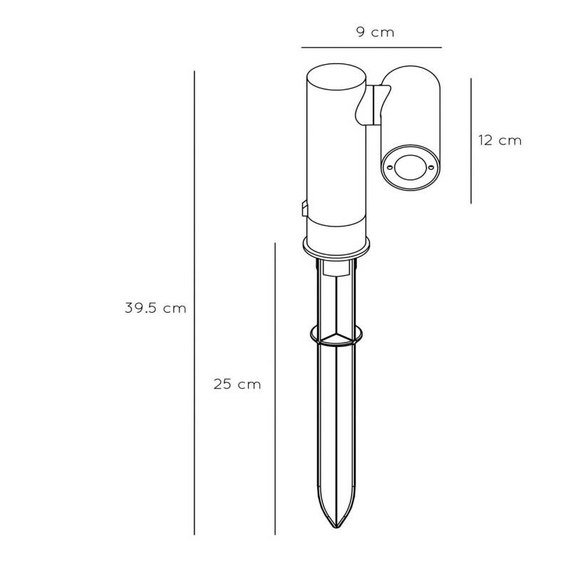 LED-Erdspießleuchte Tatum mit drehbarem Spot von Lucide