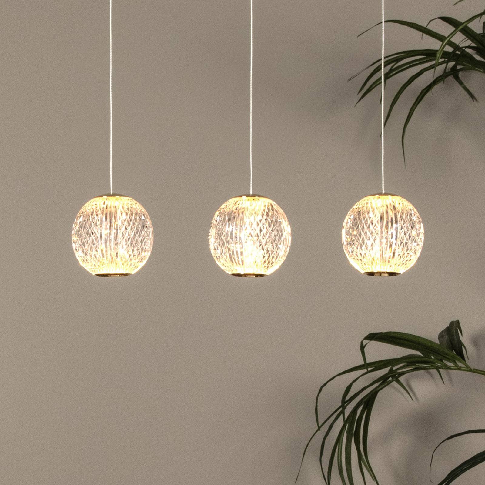 LED-Hängeleuchte Cintra, 48 cm, transparent/gold, Acryl LED-Hängeleuchte Cintra, 48 cm, transparent/gold, Acryl von Lucide