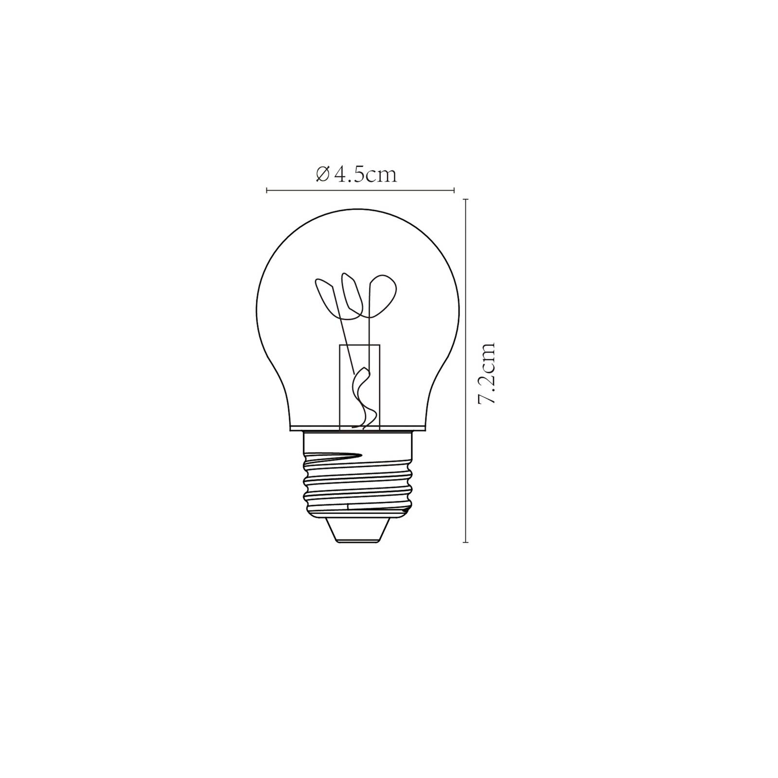LED-Lampe E27 G45 3W amber 2.200K dimmbar von Lucide