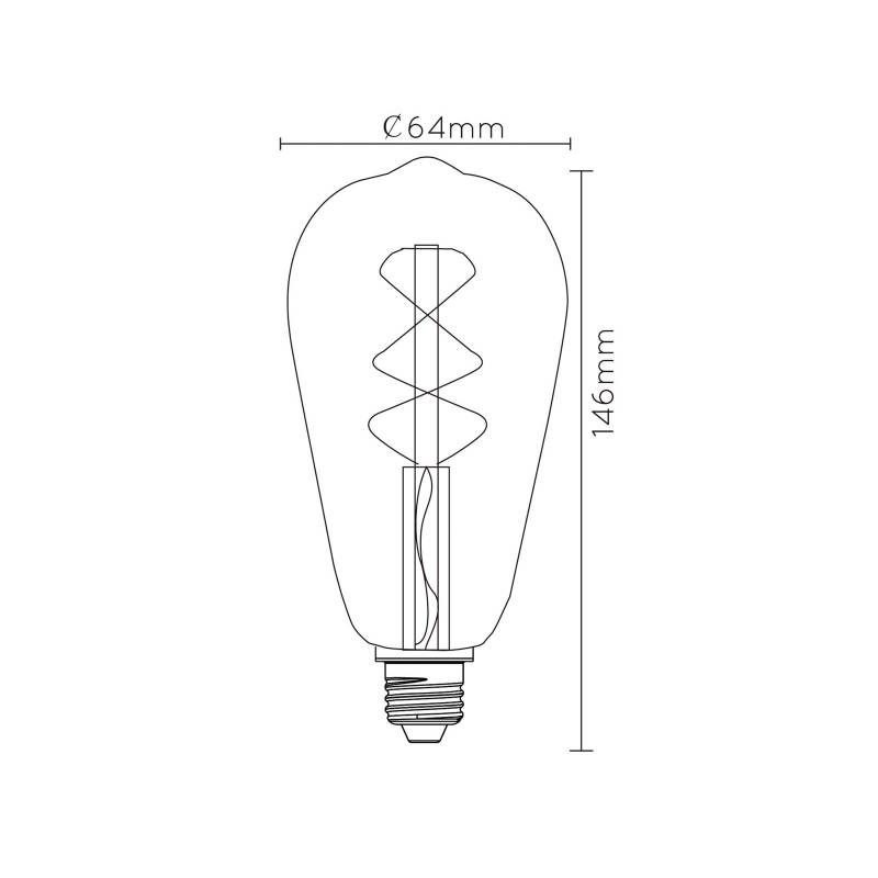 LED-Lampe E27 ST64 4W 2.200K amber mit Sensor von Lucide