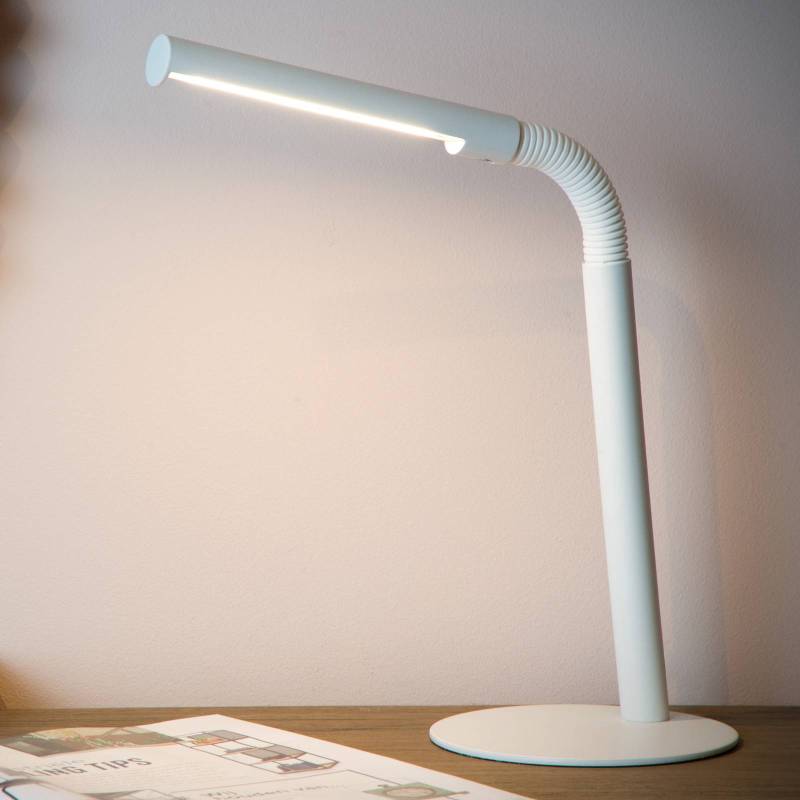 LED-Schreibtischleuchte Gilly, weiß, flexibel, Metall von Lucide