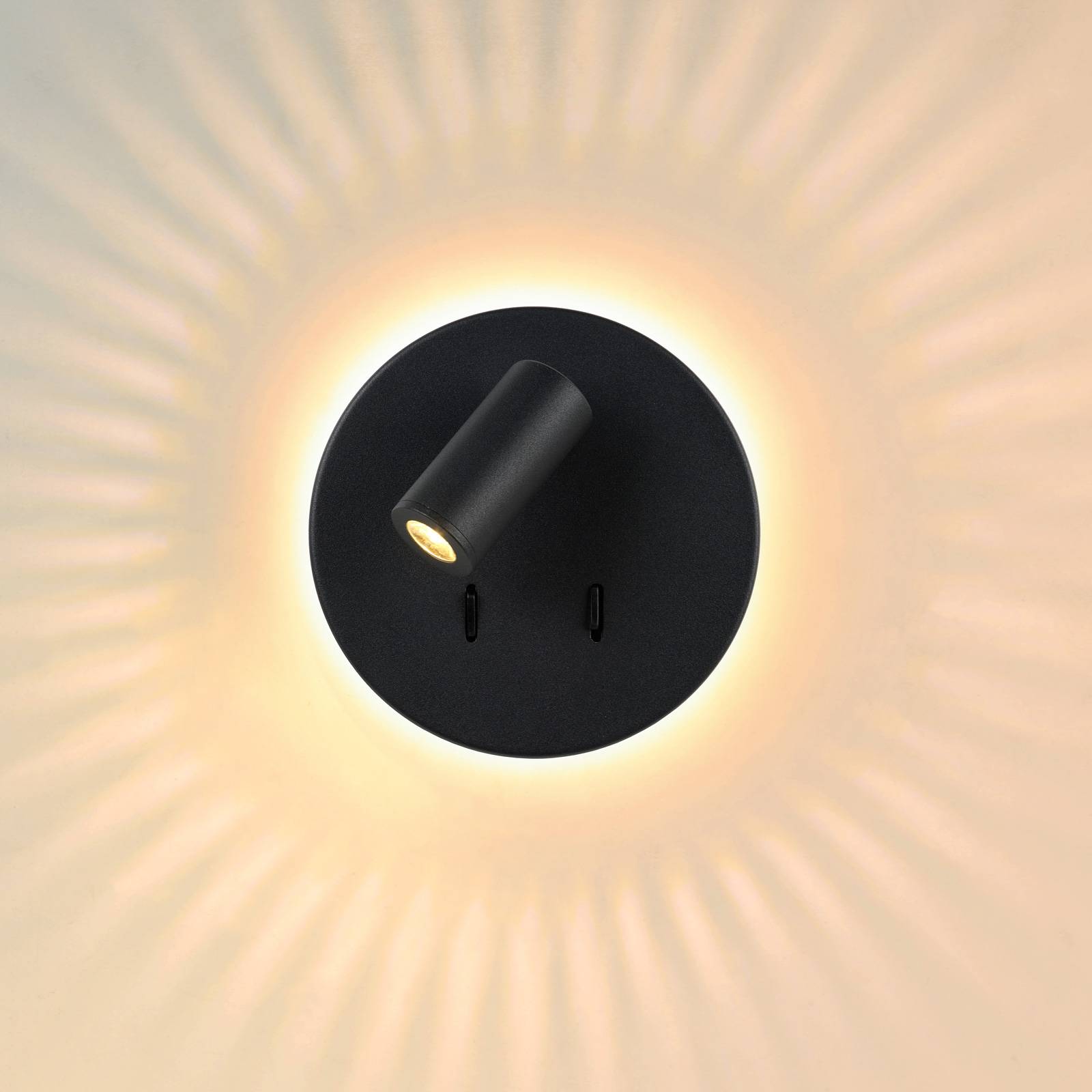 LED-Wandleuchte Bentjer 2 Lichtquellen schwarz LED-Wandleuchte Bentjer 2 Lichtquellen schwarz von Lucide