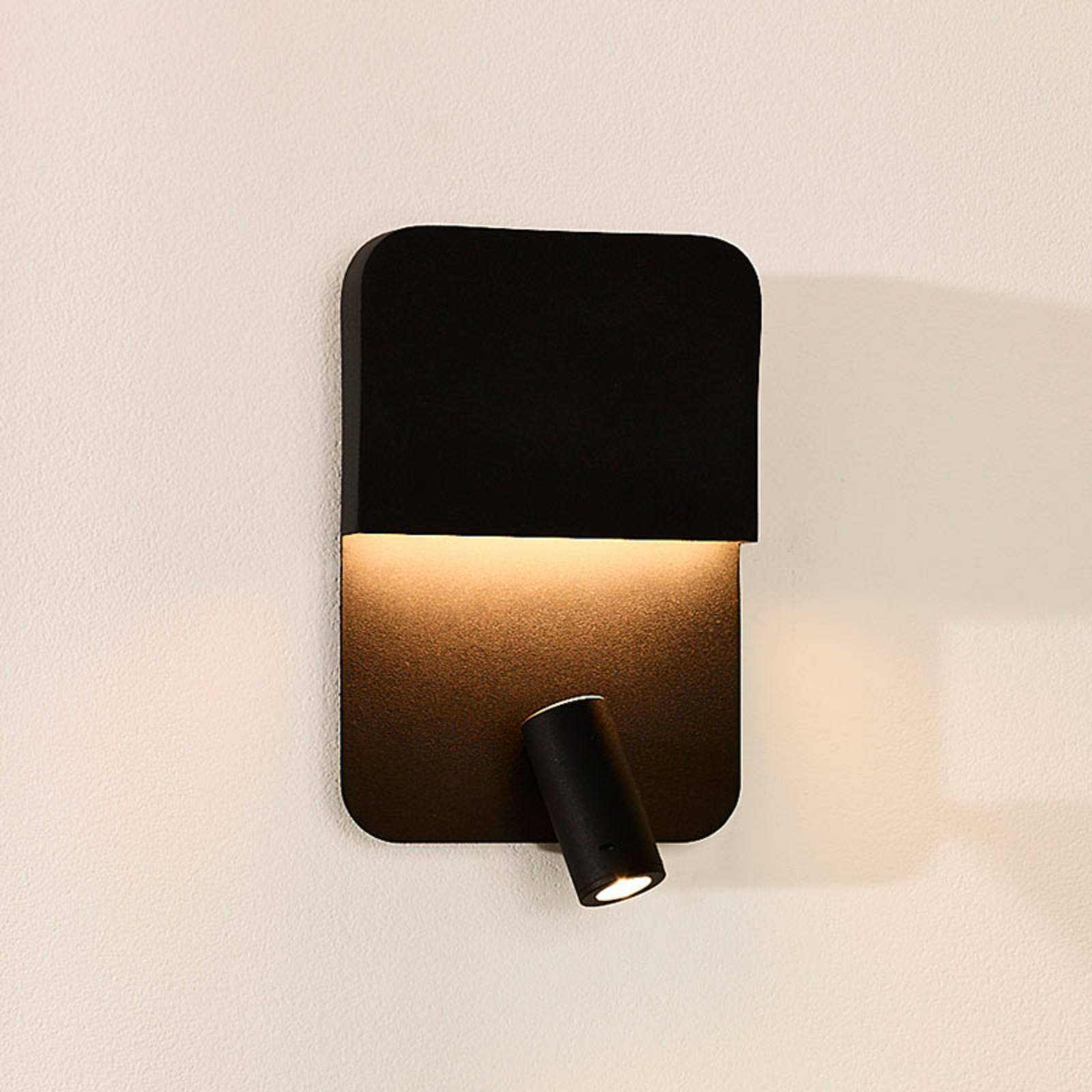 LED-Wandleuchte Boxer mit Spot, schwarz LED-Wandleuchte Boxer mit Spot, schwarz von Lucide