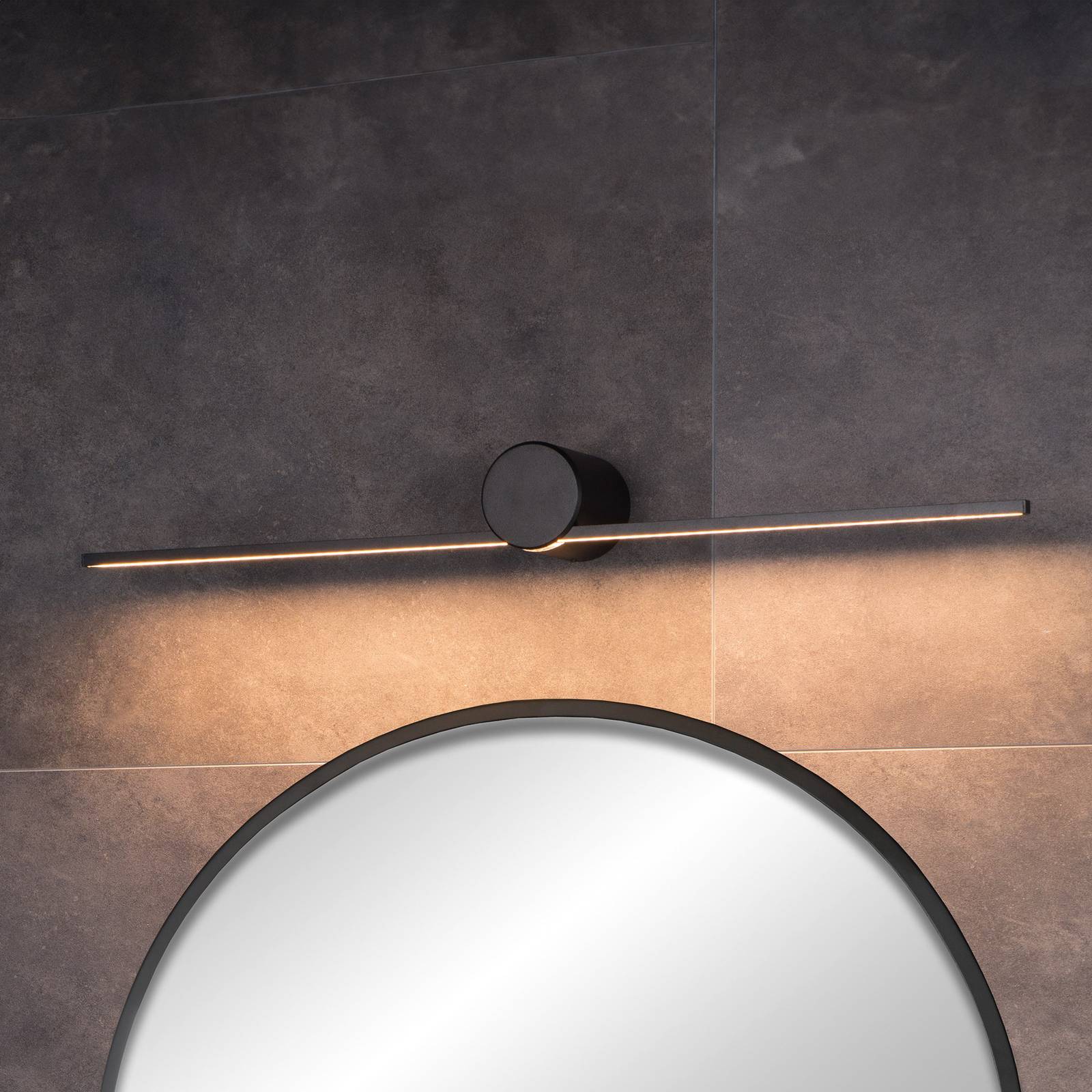 LED-Wandleuchte Mizar, 60 cm, schwarz, Aluminium, IP44 LED-Wandleuchte Mizar, 60 cm, schwarz, Aluminium, IP44 von Lucide