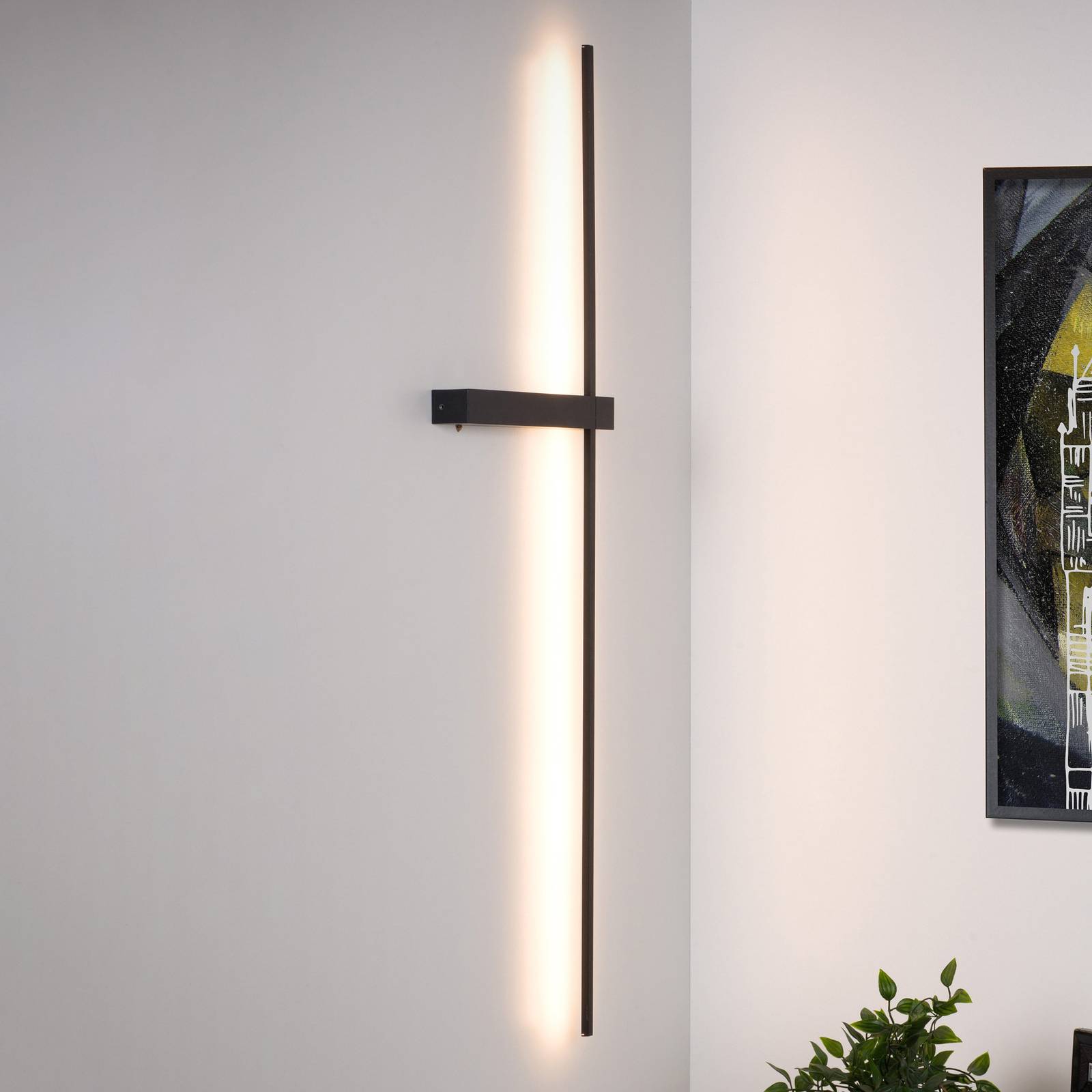LED-Wandleuchte Segin, Höhe 90 cm, 10W, schwarz, Aluminium LED-Wandleuchte Segin, Höhe 90 cm, 10W, schwarz, Aluminium von Lucide