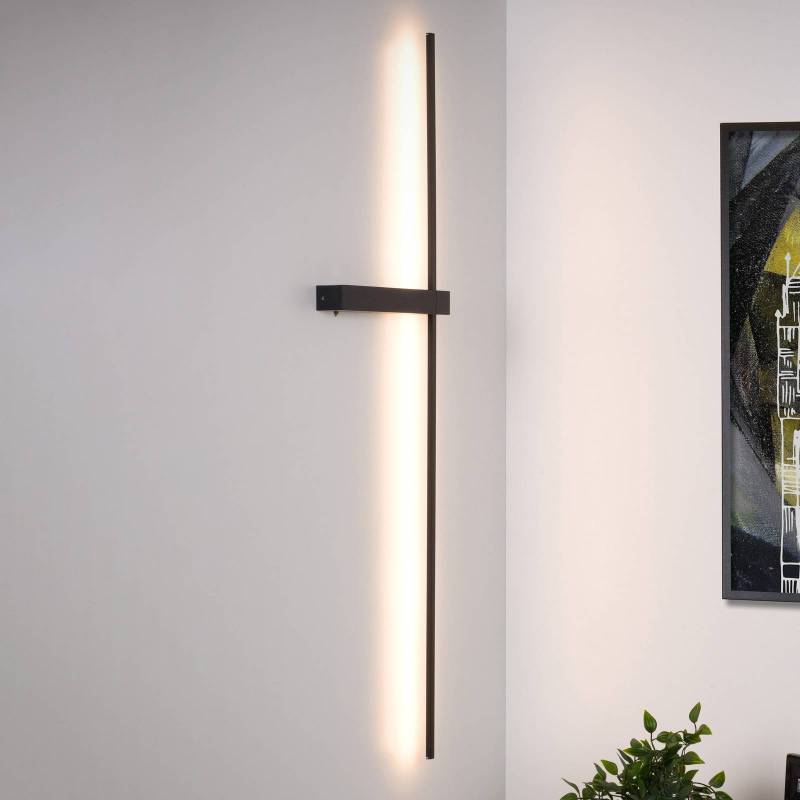 LED-Wandleuchte Segin, Höhe 90 cm, 10W, schwarz, Aluminium von Lucide