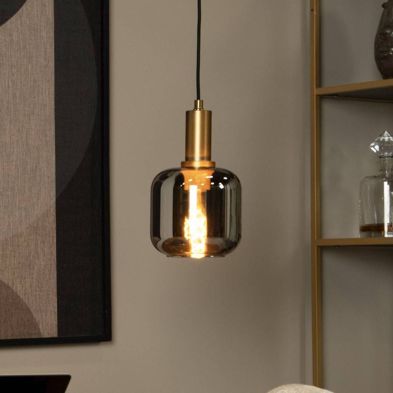 Pendelleuchte Joanet, Ø 16 cm, 1-flammig, Glas, rauchgrau von Lucide
