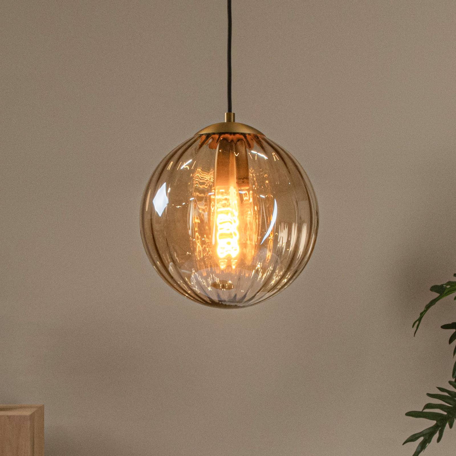 Pendelleuchte Monsaraz, Ø 25 cm, amber. Glas, 1-flammig Pendelleuchte Monsaraz, Ø 25 cm, amber. Glas, 1-flammig von Lucide