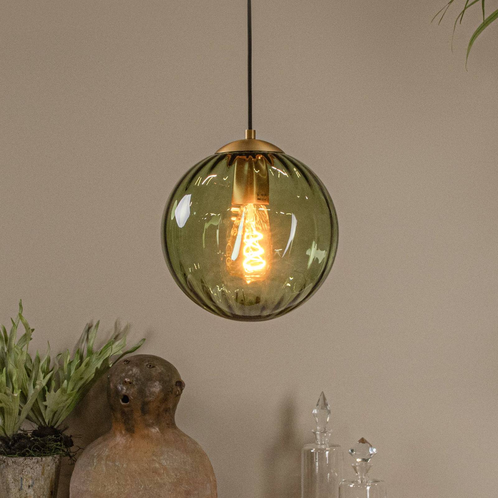 Pendelleuchte Monsaraz, grün, Ø 25 cm, Glas, 1-flammig Pendelleuchte Monsaraz, grün, Ø 25 cm, Glas, 1-flammig von Lucide