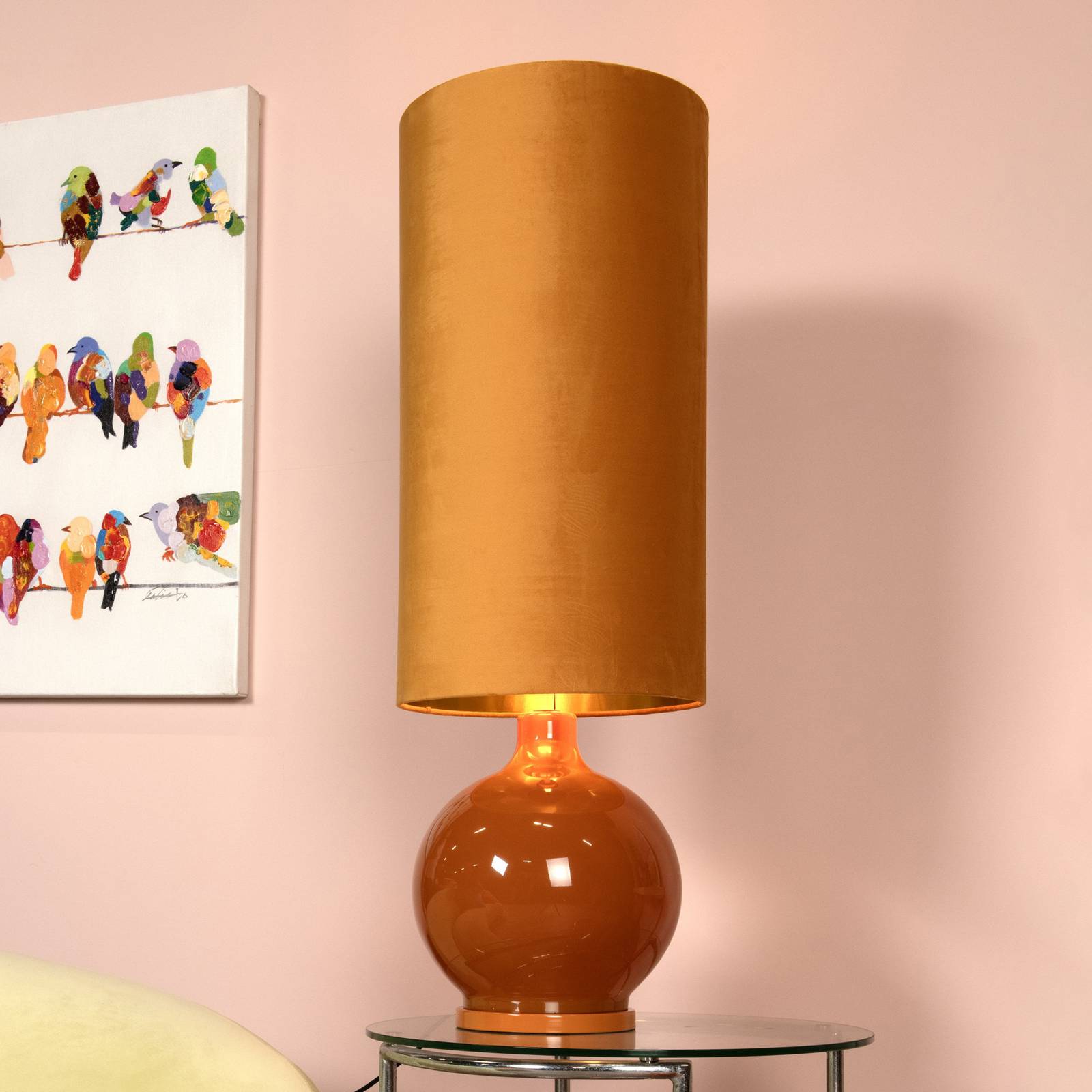 Stehleuchte Esterad, ocker, Ø 34 cm, Höhe 100 cm, Glas Stehleuchte Esterad, ocker, Ø 34 cm, Höhe 100 cm, Glas von Lucide