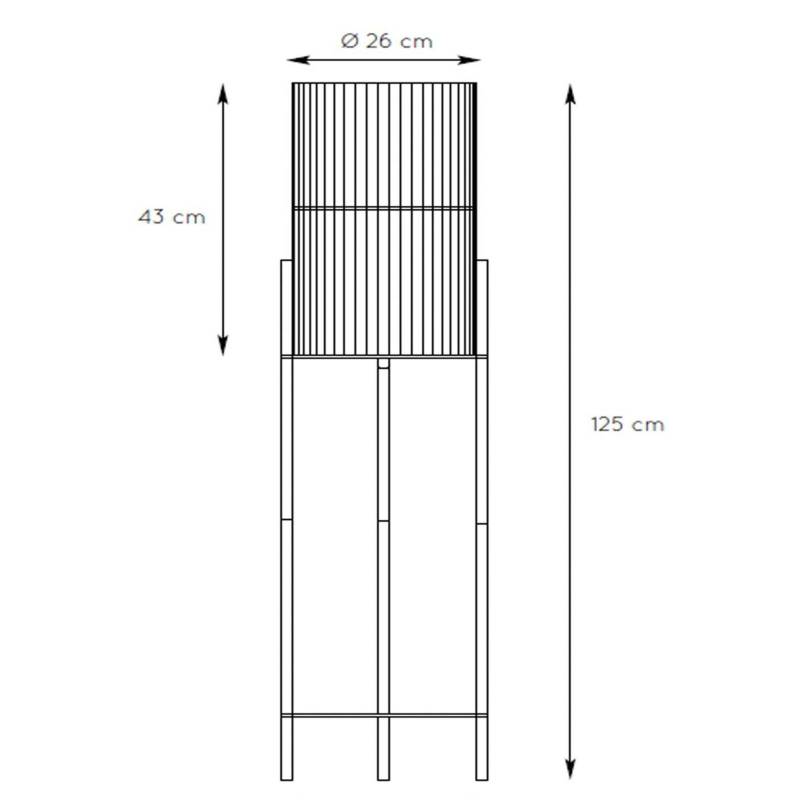 Stehleuchte Jantine aus Rattan, Ø 30 cm, Dreibein von Lucide