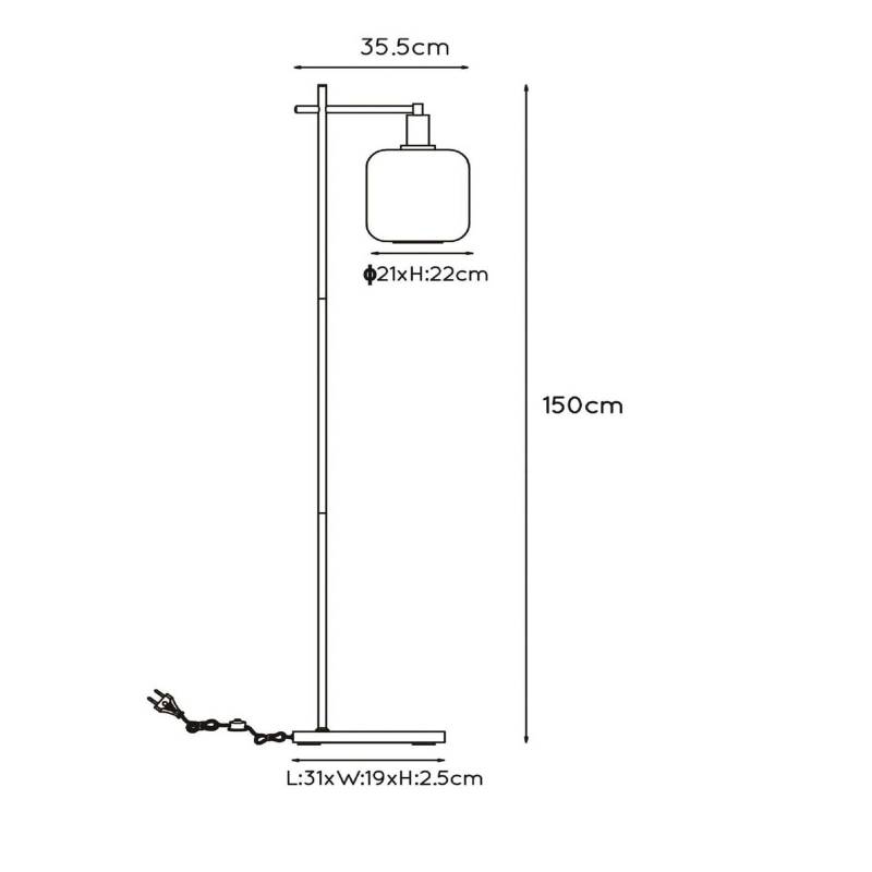 Stehleuchte Joanet mit Rauchglasschirm von Lucide