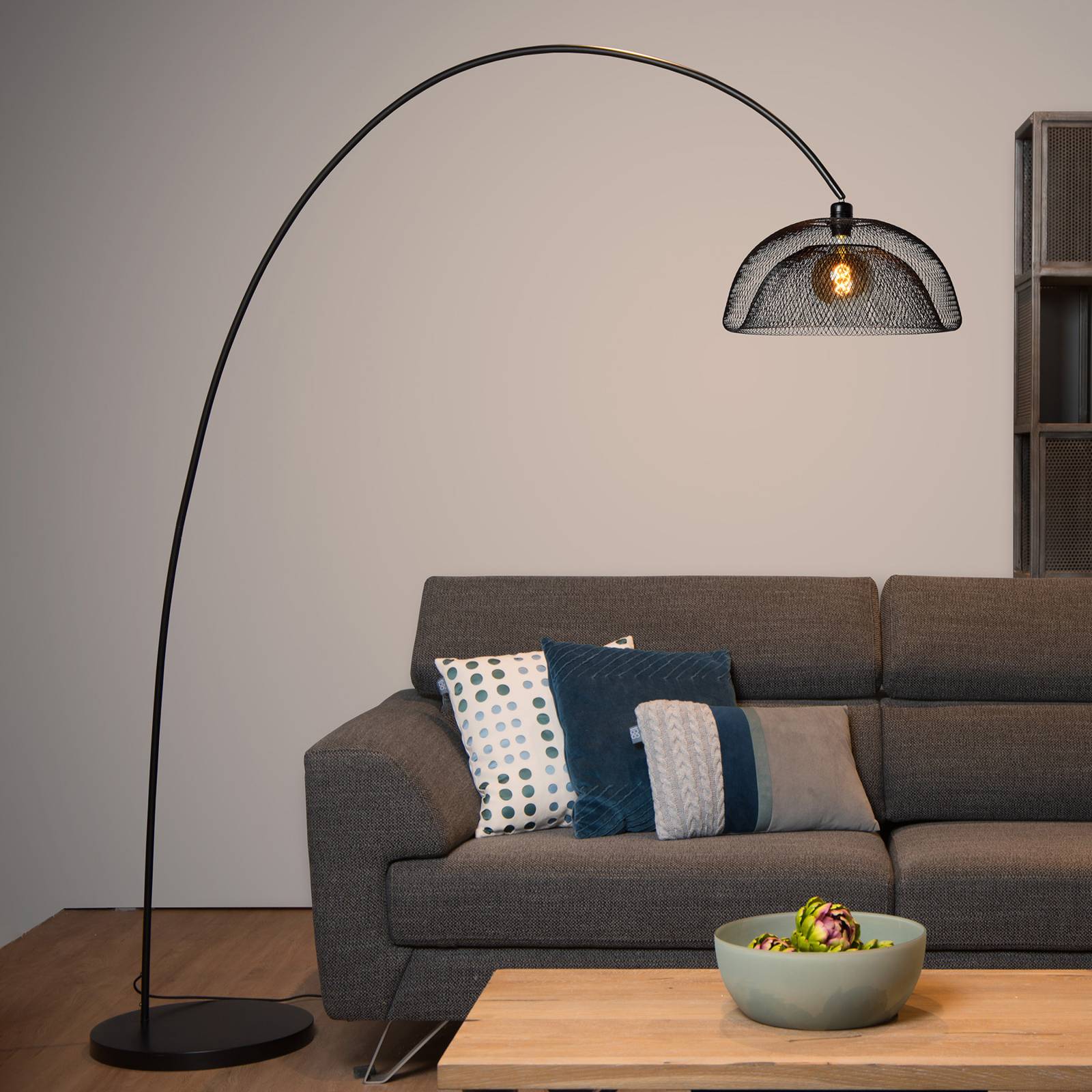 Stehleuchte Mesh, schwarz, Bogenlampe Stehleuchte Mesh, schwarz, Bogenlampe von Lucide