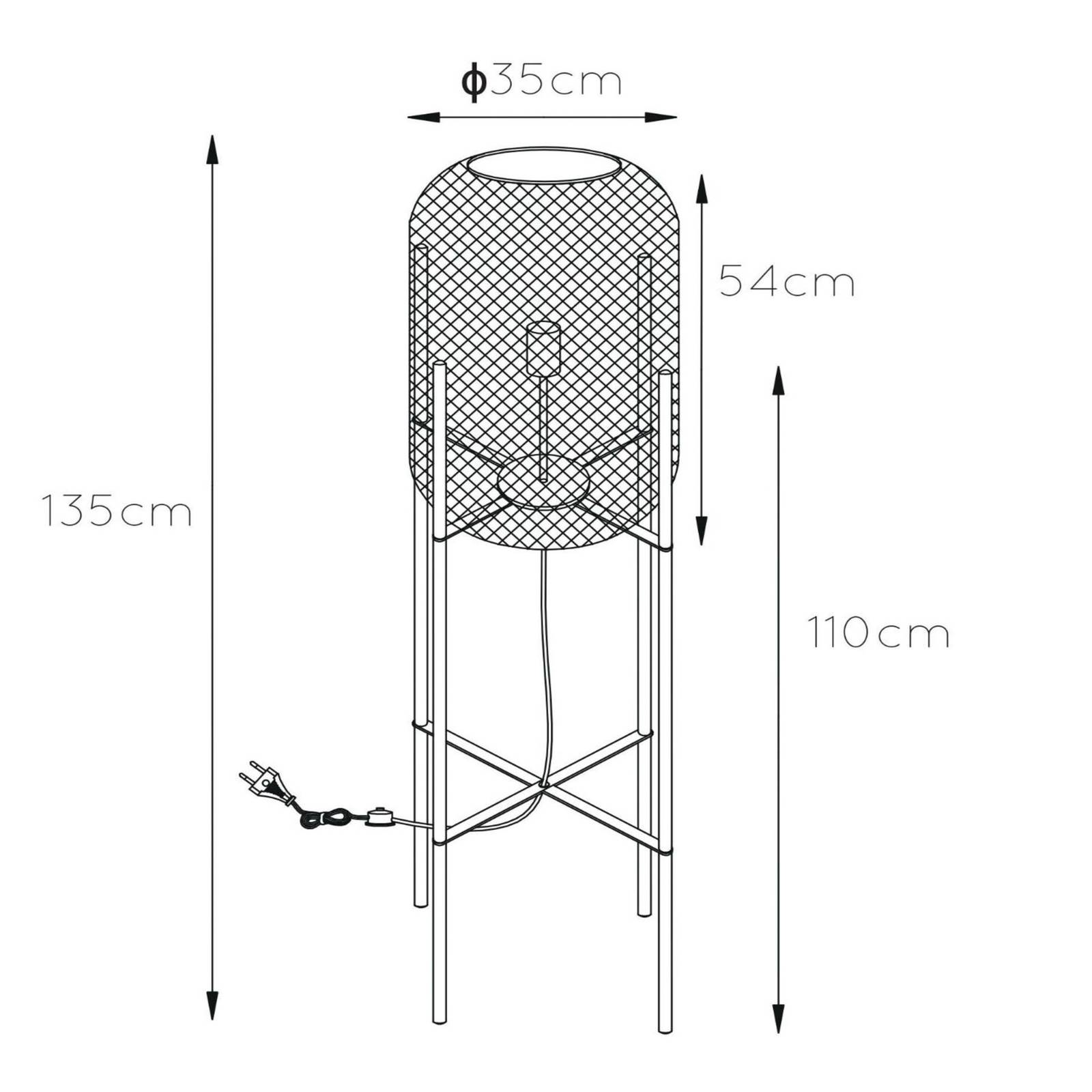 Stehleuchte Mesh mit vier Beinen, gold von Lucide