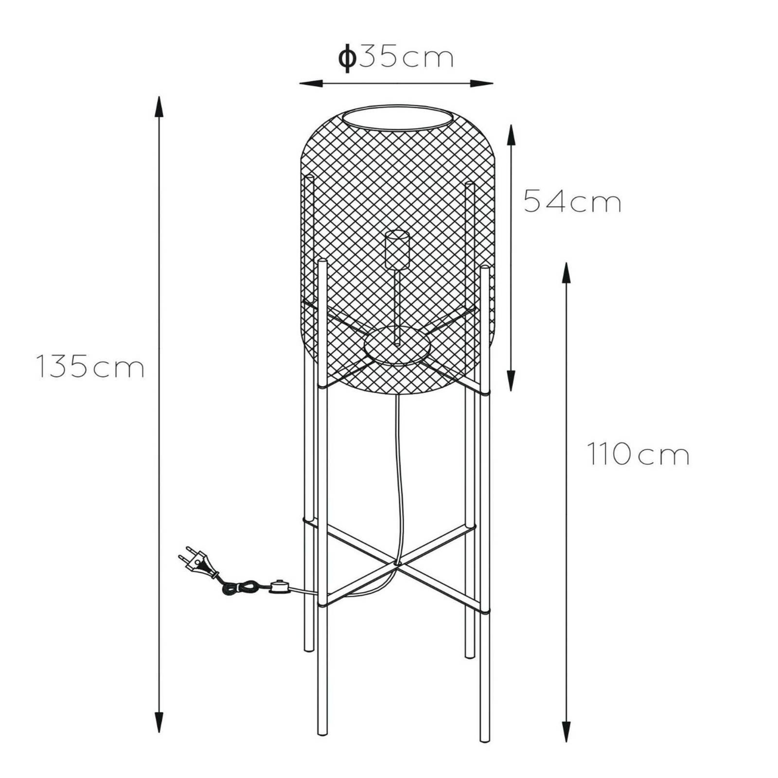 Stehleuchte Mesh mit vier Beinen, schwarz von Lucide