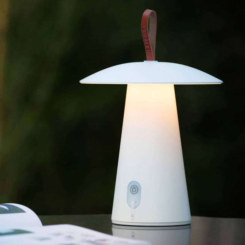 LED-Akkutischlampe La Donna, weiß, Aluminium, dimmbar von Lucide