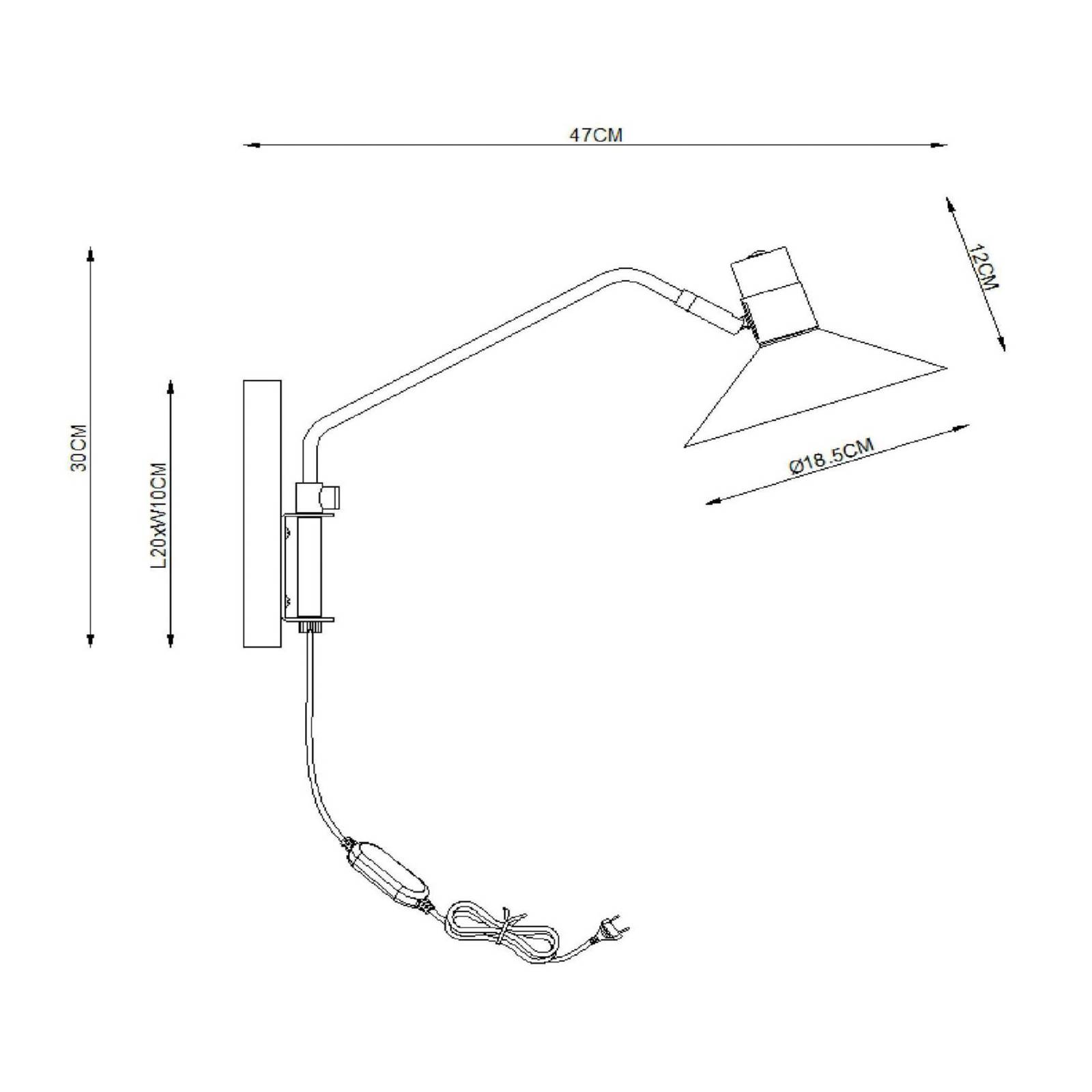 Wandlampe Pepijn mit Kabel und Stecker von Lucide