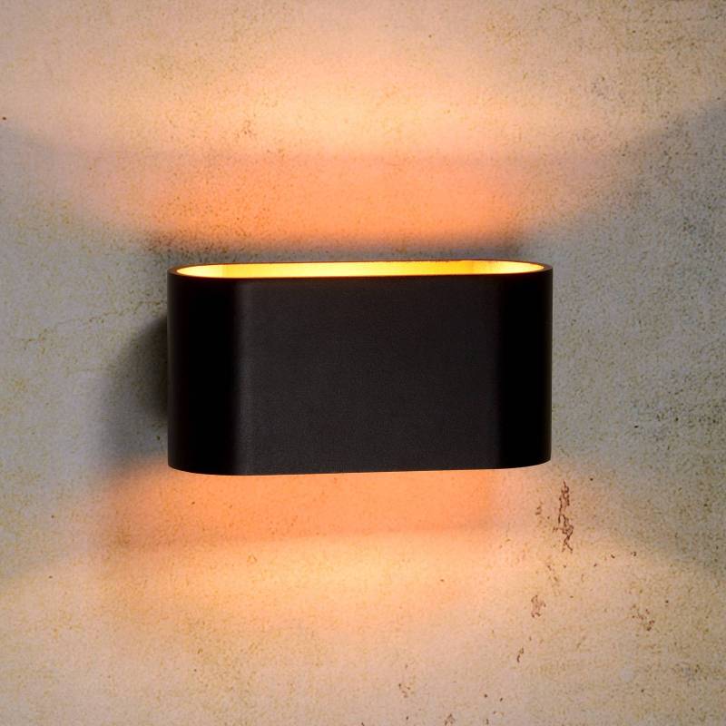 Wandleuchte Xera, oval, schwarz von Lucide