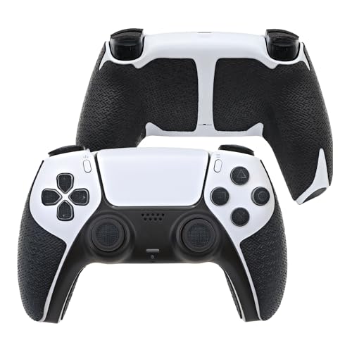 Controller Griff für PS5,Textured Skin Kit, für PS5DualSense/Edge rutschfest, schweißabsorbierend Controller Griffe, Knöpfe (Normal-Obsidian-Schwarz, PS5DualSense) von Luck&Link