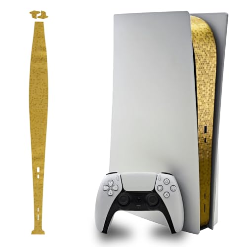 Luck&Link Haut Aufkleber für PS5 Konsole - Schutz Textur, Kratzfest, für Digital & Disc Edition (Waben-Gold, 2020) von Luck&Link