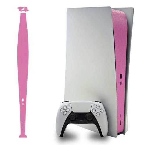 Luck&Link Haut Aufkleber für PS5 Konsole Center Teil Schutz Textur Haut Kratzfest Aufkleber, für PS5 Digital&Disc Edition (Waben-Rosa, for PS5 (2020)) von Luck&Link