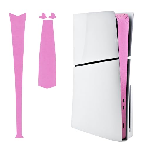 Luck&Link Haut Aufkleber für PS5 Slim Konsole Center Teil Schutz Textur Haut Kratzfest Aufkleber, für ps5 Slim Digital&Disc Edition(Waben-Rosa, for PS5 Slim (2023)) von Luck&Link