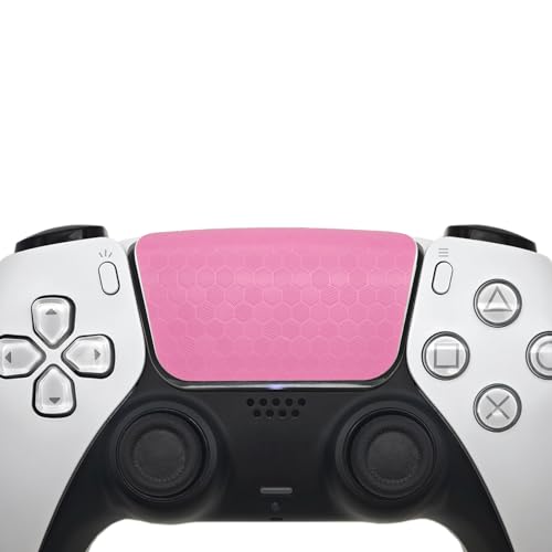 Luck&Link TouchProtect PS5DualSense/Edge Enhanced Texture Skin kompatibel mit Playstation5 Aufkleber für ps5 Touch Trackpad (PS5DualSense(2pcs), Waben-Rosa) von Luck&Link