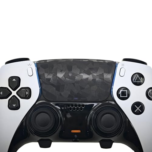 Luck&Link TouchProtect PS5DualSense/Edge Enhanced Texture Skin kompatibel mit Playstation5 Aufkleber für ps5 Touch Trackpad (PS5Edge(2pcs), Broken Diamonds-Schwarz) von Luck&Link