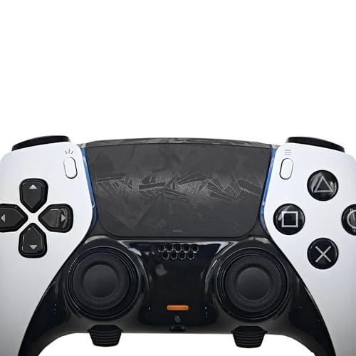 Luck&Link TouchProtect PS5DualSense/Edge Enhanced Texture Skin kompatibel mit Playstation5 Aufkleber für ps5 Touch Trackpad (PS5Edge(2pcs), Geschmiedete Kohlefaser-Schwarz) von Luck&Link
