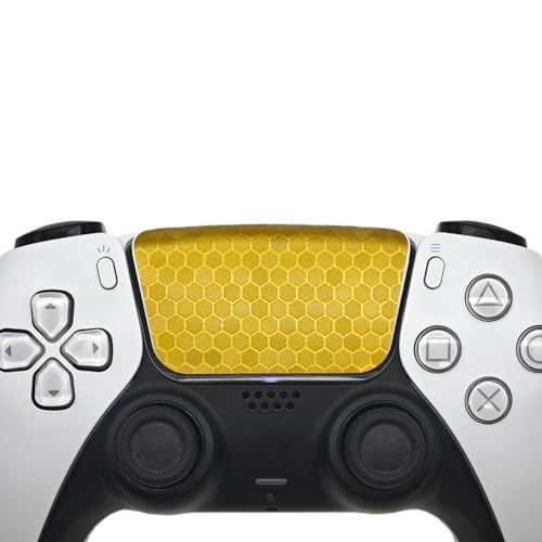 Luck&Link TouchProtect PS5DualSense/Edge Enhanced Texture Skin kompatibel mit Playstation5 Aufkleber für ps5 Touch Trackpad (Waben-Gold,PS5DualSense(2pcs)) von Luck&Link