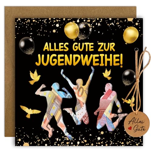 Luckeey Geldgeschenk Jugendweihe Verpackung mit Umschlägen, Jugendweihe karte Geldgeschenke, Alles Gute zur Jugendweihe Geldgeschenke, Personalisierte Jugendweihe Geschenke Junge Mädchen von Luckeey