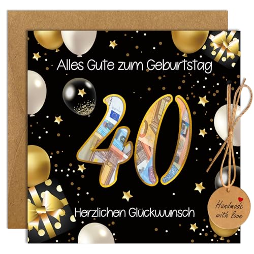 Geburtstagskarte 40 Geldgeschenke Geburtstag, Karte 40 Geburtstag Mann Frau, Lustige Geschenke zum 40 Geburtstag Männer Frauen für Party Jubiläum von Luckeey