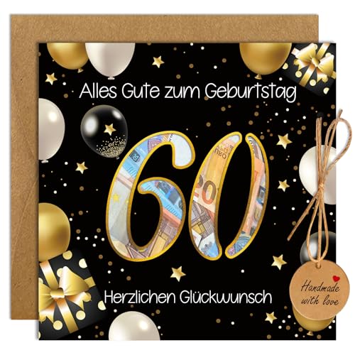 Geschenke 60 Geburtstag Mann Frau, Geldgeschenke 60. Geburtstag, Lustige Geburtstagskarte 60 Mann, Geschenke zum 60 Geburtstag Mann Frau für Party Hochzeit Jubiläum von Luckeey