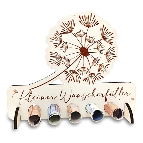 Luckeey Wunscherfüller Geldgeschenk Holz - Originelle Pusteblume Geldgeschenke Verpackung - Geldgeschenke Geburtstag, Jugendweihe, Konfirmation - Personalisiertes Geschenke für Männer Frauen von Luckeey