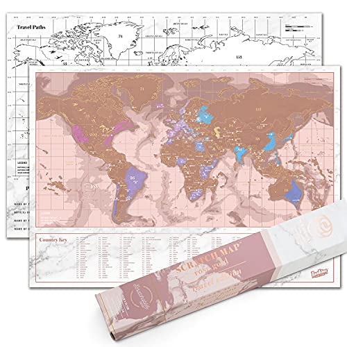 Kleine Weltkarte zum Rubbeln - kleine Scratch Map, erstklassige Qualität Reisekarte von Luckies of London