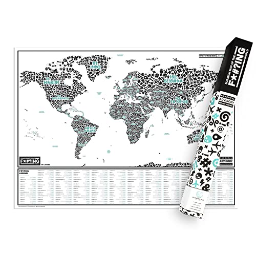 Scratch Map Of The F*#?ing World - Scratch Off Poster Of Swear Words Around The World - Profanity and Cuss Words In Different Languages von Luckies of London