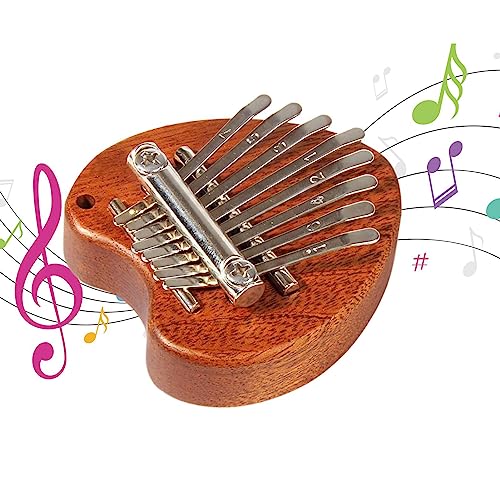 Mini-Kalimba | Mini Kalimba 8 Tasten herzförmiges Fingerklavier | Tragbare Musikinstrumente, Geschenke für Kinder, Erwachsene, Anfänger, Musikliebhaber, Spieler Luckxing von Luckxing