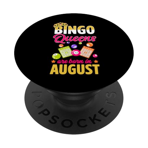 Bingo-Königinnen werden im Geburtsmonat August geboren. Bingo Queen PopSockets Klebender PopGrip von Lucky Bingo Birthday Party Supplies for Grandma