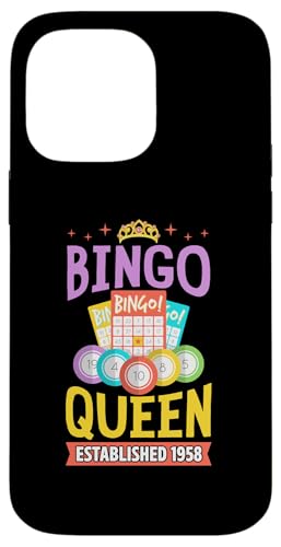 Bingo Queen gegründet 1958 Geburtsjahr Bingo Geburtstagsparty Hülle für iPhone 14 Pro Max Bingo Queen gegründet 1958 Geburtsjahr Bingo Geburtstagsparty Hülle für iPhone 14 Pro Max von Lucky Bingo Birthday Party Supplies for Grandma